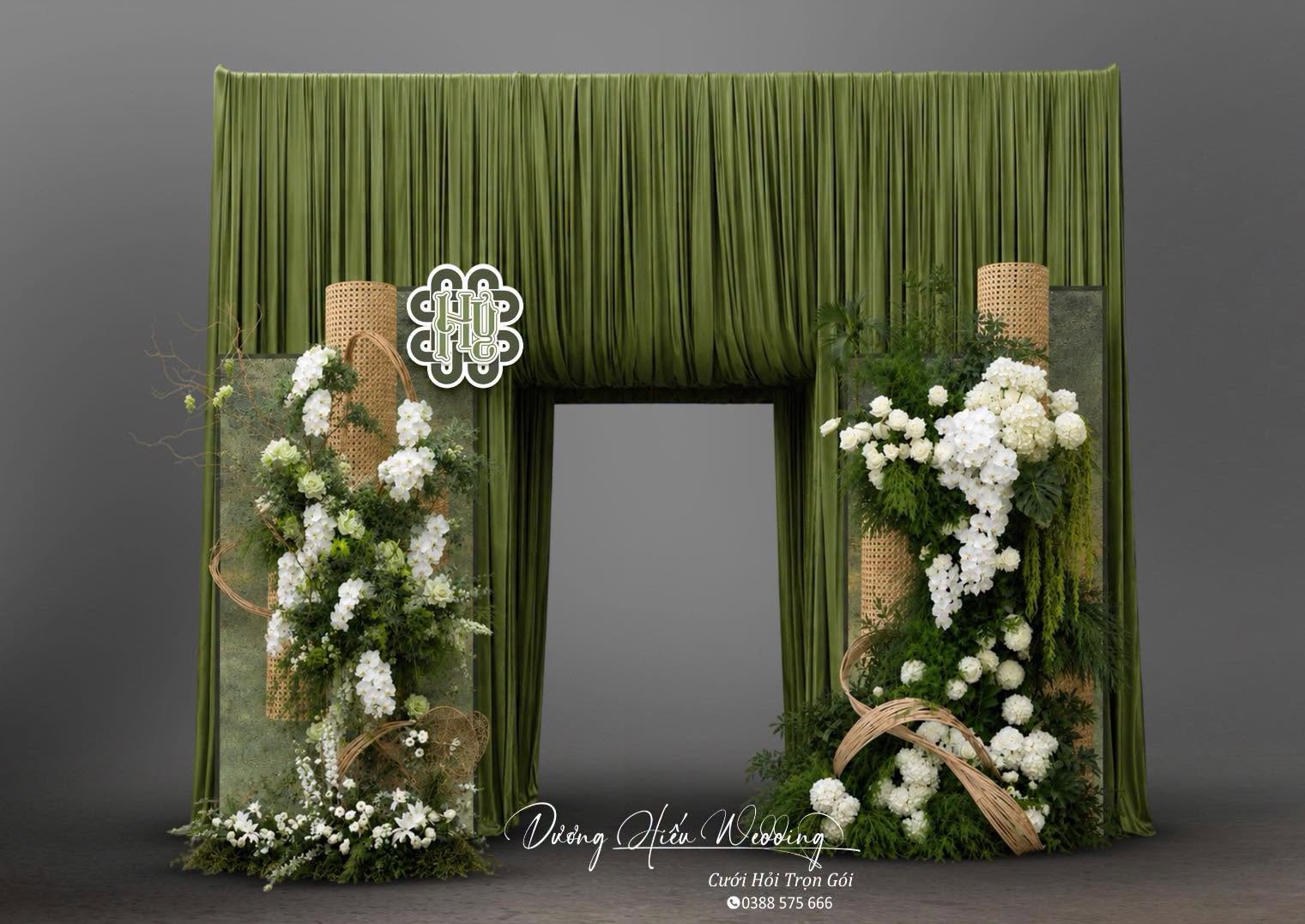 Mẫu cổng hoa và backdrop thực tế